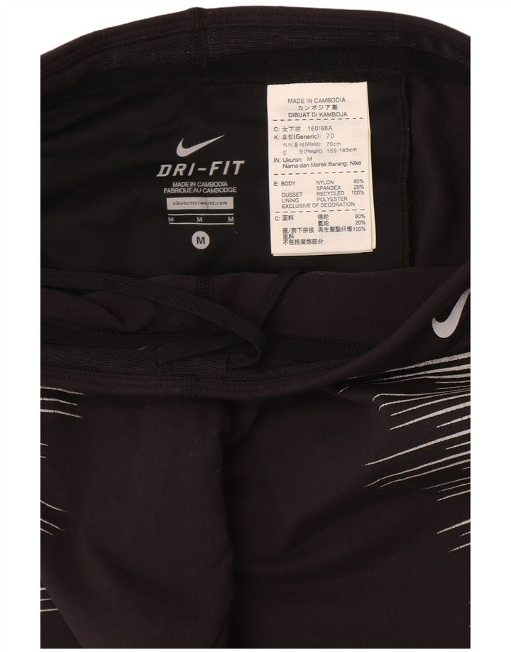 Leggings Nike Dri Fit da donna UK 12 nylon a righe nere medie