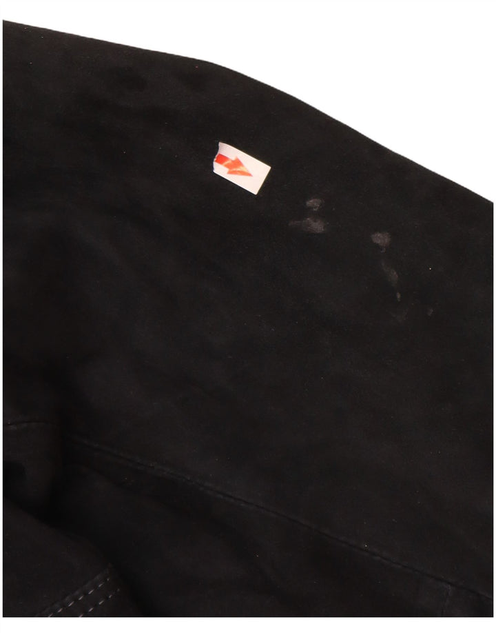 Giubbotto bomber in pelle scamosciata da donna Jeckerson UK 18 XL Blu navy