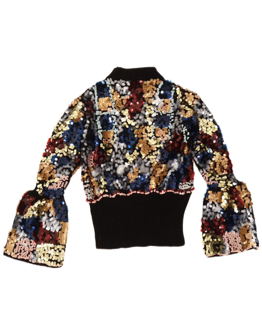 Maglione maglione a collo alto da donna Zara UK 12 medio multicolore screziato