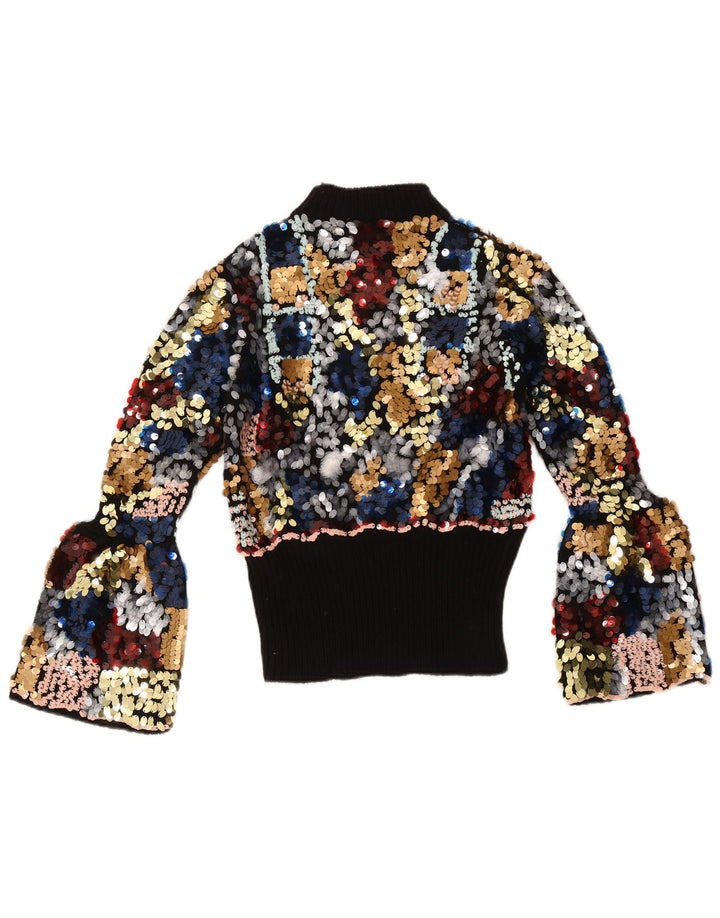 Maglione maglione a collo alto da donna Zara UK 12 medio multicolore screziato