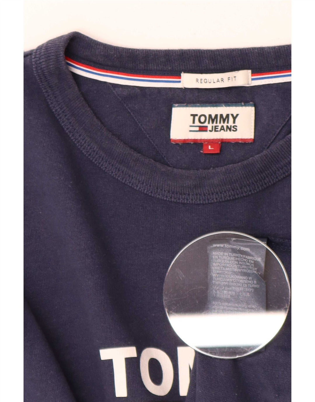 Tommy Hilfiger Uomo Regular Fit Graphic Top Manica Lunga Grande Blu Navy