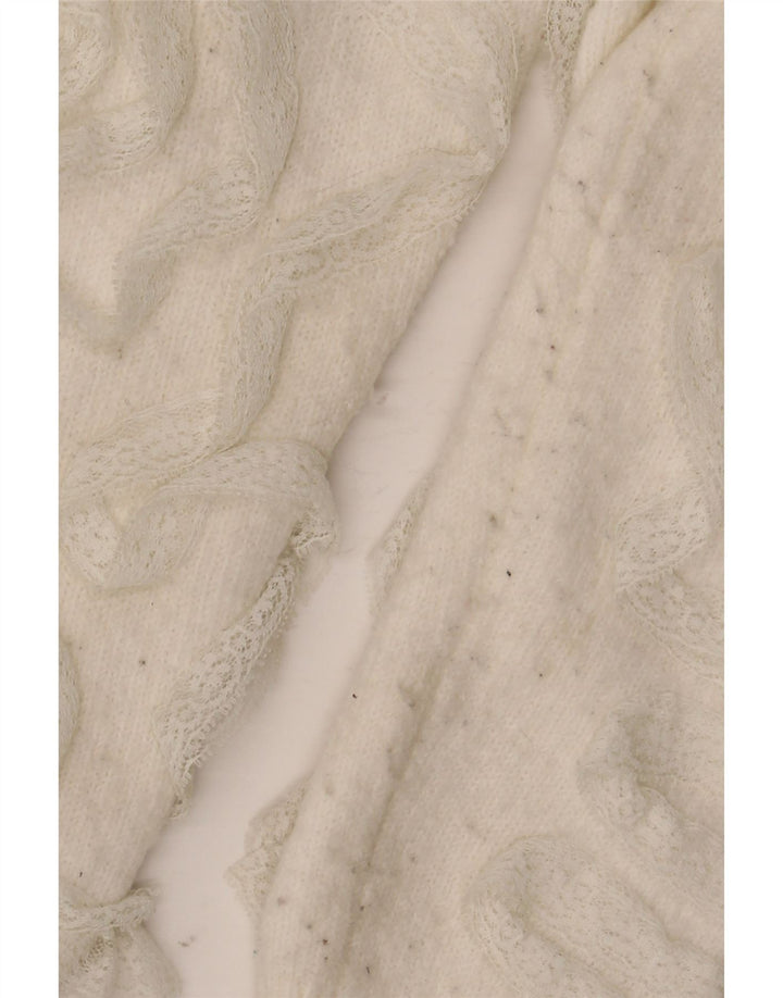 Maglione corto con scollo a barca da donna Zara UK 14 bianco medio