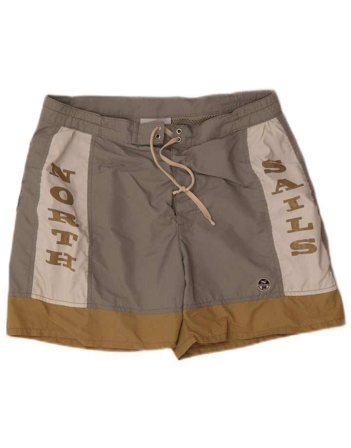 Pantaloncini da bagno grafici da uomo North Sails Poliammide color block grigio medio