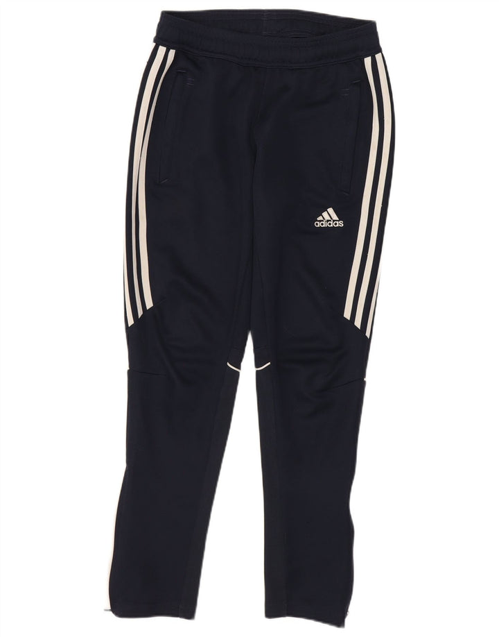 Pantaloni della tuta da ragazzo Adidas 9-10 anni in poliestere blu navy