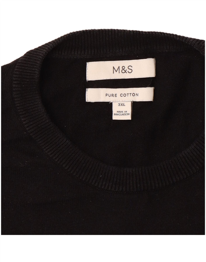 Maglione maglione girocollo da uomo Marks & Spencer 3XL cotone nero