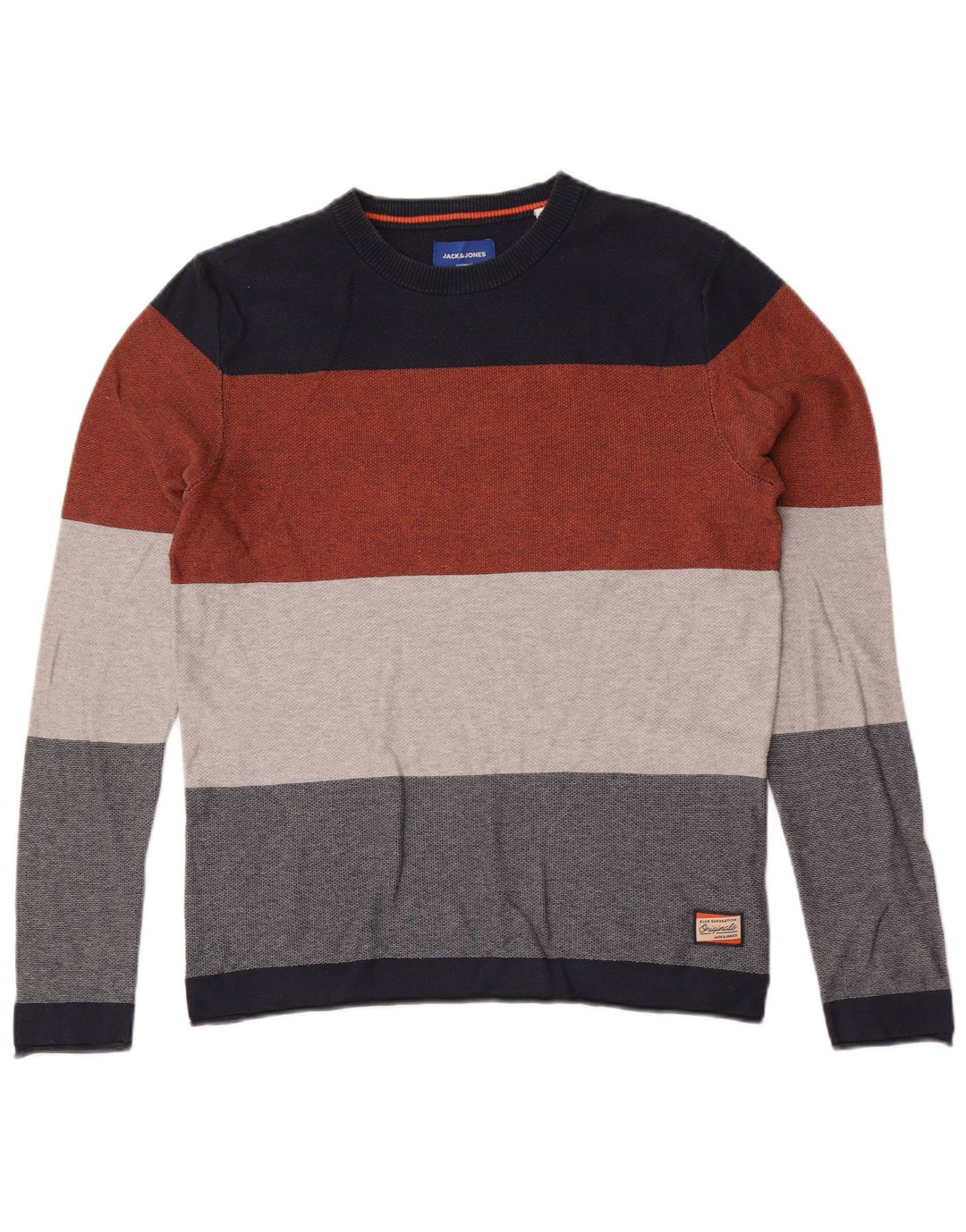 Jack & Jones Top da uomo a maniche lunghe in cotone a righe multicolori medie