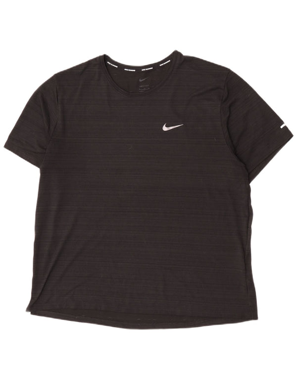 T-shirt da donna Nike Dri Fit Top UK 18 XL poliestere a righe nere