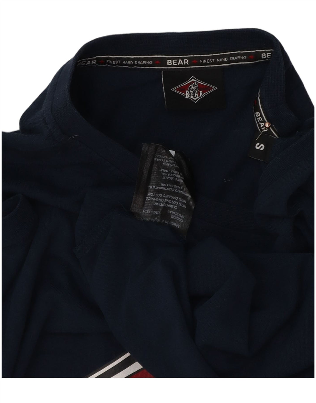 T-shirt grafica da uomo Bear Top piccola in cotone blu navy