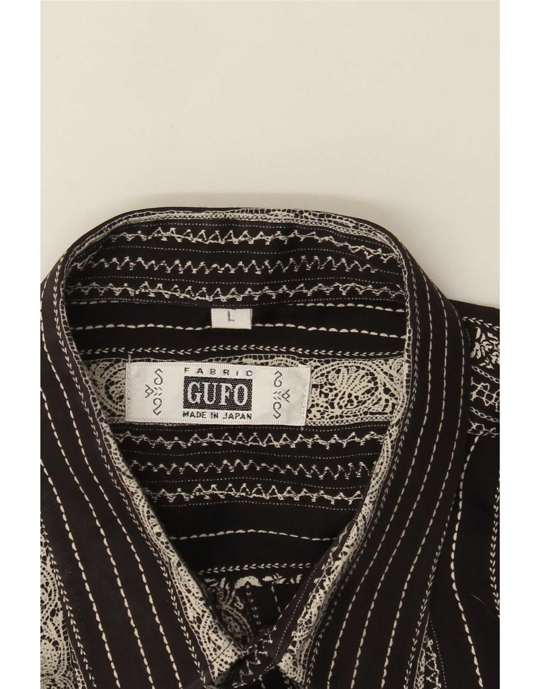 Camicia vintage da uomo a maniche corte a righe nere grandi