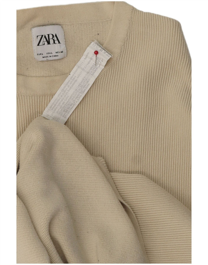 T-shirt Zara da uomo Top grande in cotone beige