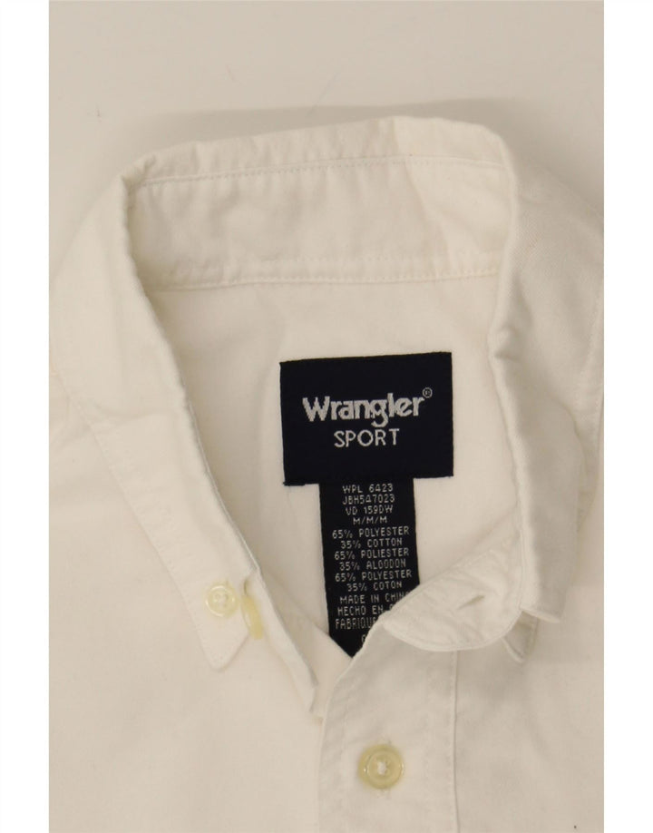 WRANGLER Boys Shirt 15-16 Years Medium White Polyester Vintage Wrangler and Second-Hand Wrangler from Messina Hembry 