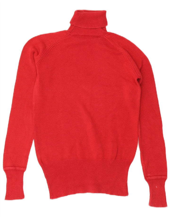 Maglione maglione a collo alto da donna Zara UK 14 cotone rosso medio
