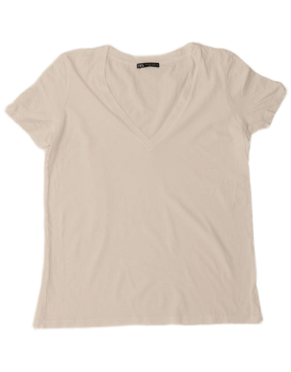 T-shirt Zara da donna Top UK 10 piccola bianca