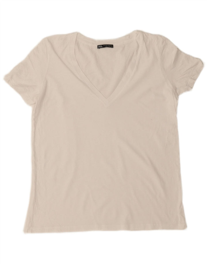 T-shirt Zara da donna Top UK 10 piccola bianca