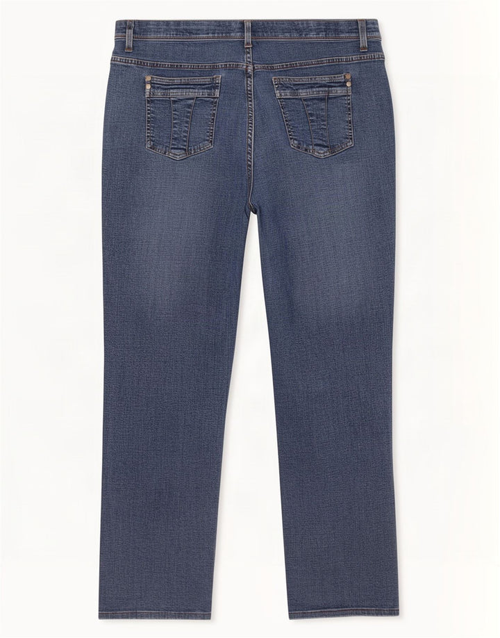 Jeans dritti elasticizzati da donna Lee W38 L29 cotone blu
