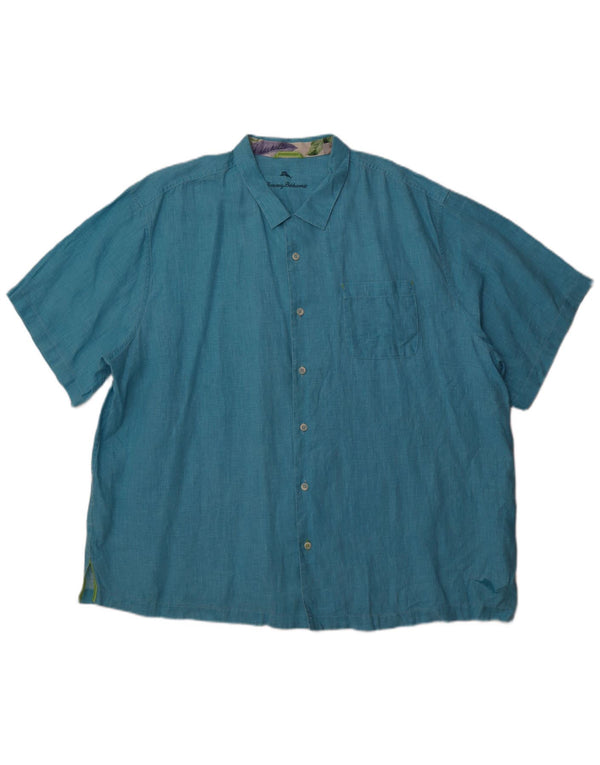 Camicia a maniche corte Grant Fit da uomo Tommy Bahama 2XL Lino blu