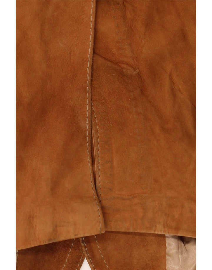 Giacca blazer vintage da uomo in pelle scamosciata a 3 bottoni UK 40 grande beige