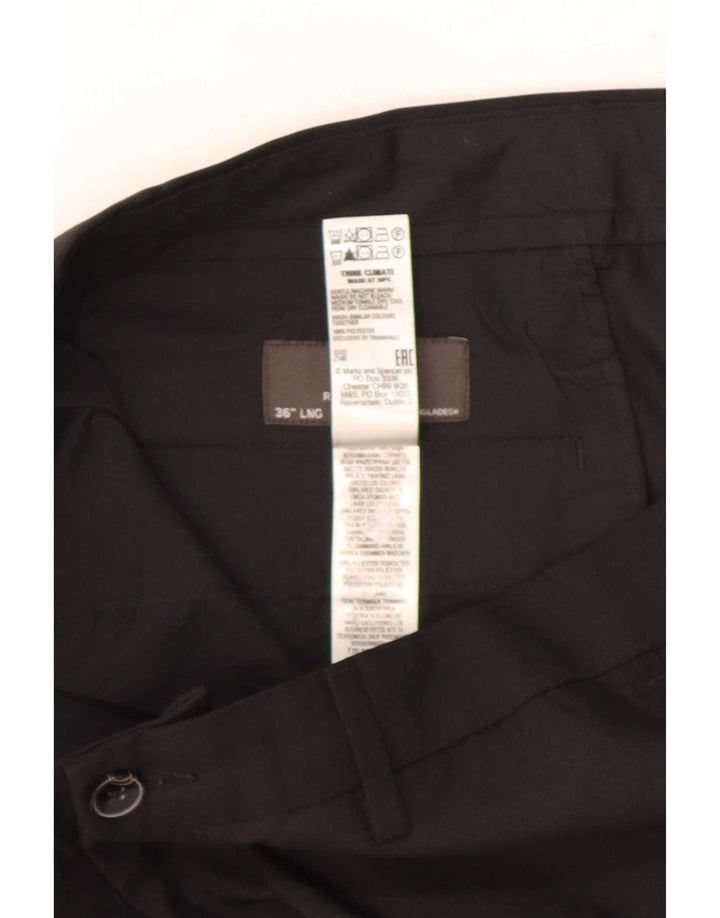 Pantaloni chino vestibilità regolare da uomo Marks & Spencer W36 L33 poliestere nero