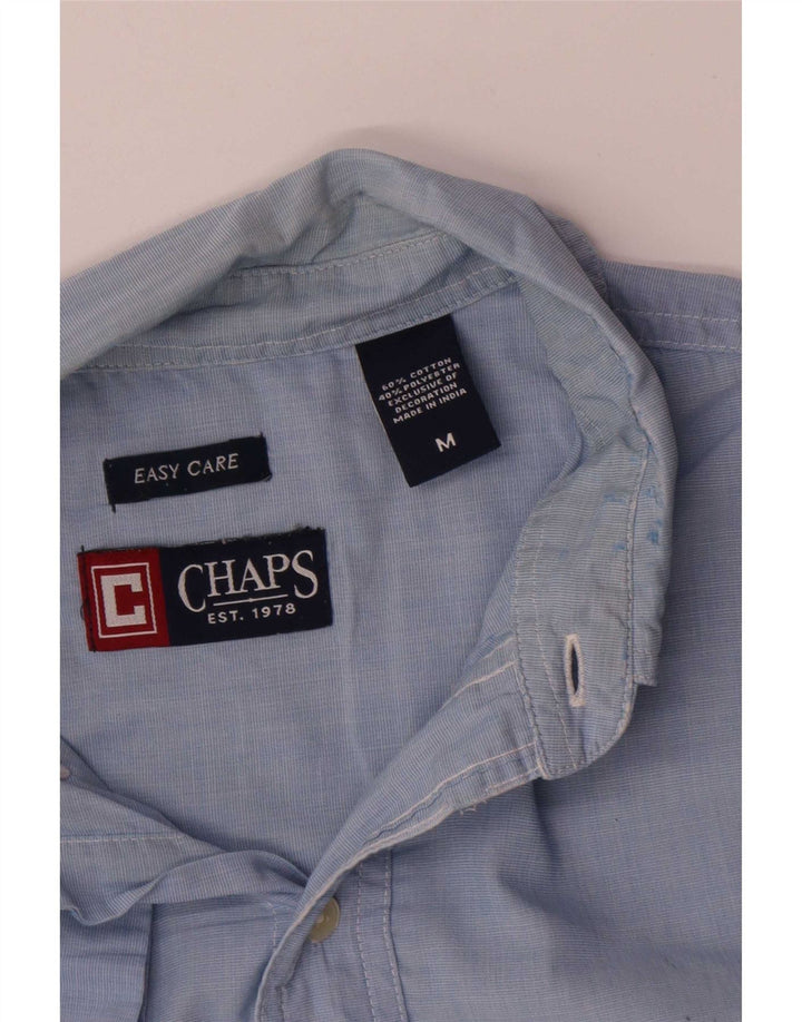 Camicia a maniche corte da uomo Chaps in cotone gessato blu medio
