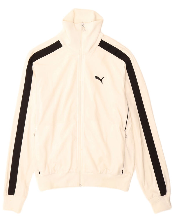 Giacca da ginnastica da uomo Puma Small in poliestere color block bianco