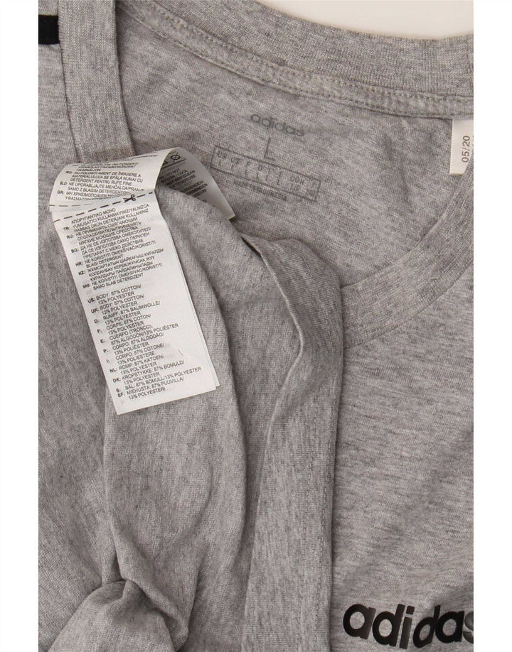 T-shirt da uomo Adidas Top grande in cotone chiazzato grigio
