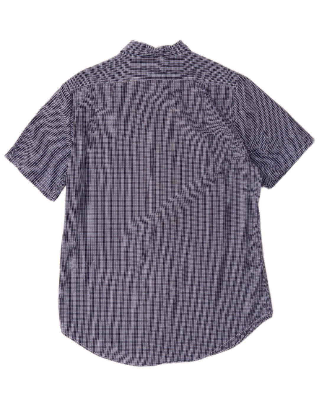 Camicia a maniche corte da uomo Ralph Lauren in cotone a quadri blu medio