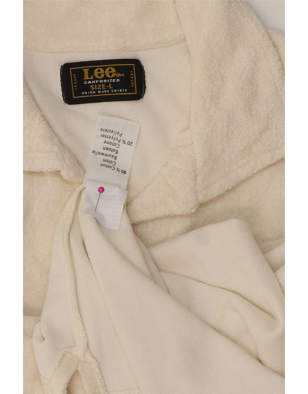 Polo da uomo Lee grande in cotone bianco sporco
