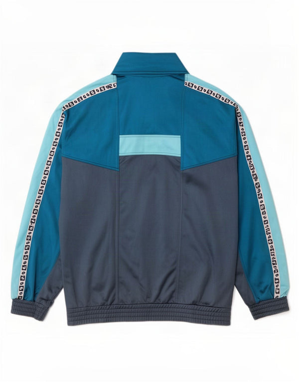 Giacca da tuta grafica da uomo Lotto Top in poliestere color block blu medio
