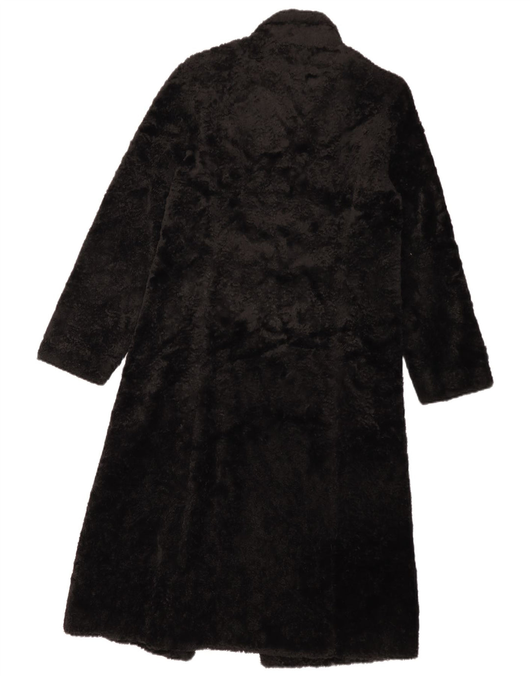 LAURA ASHLEY Cappotto da donna in pelliccia sintetica UK 8 piccolo in viscosa nera