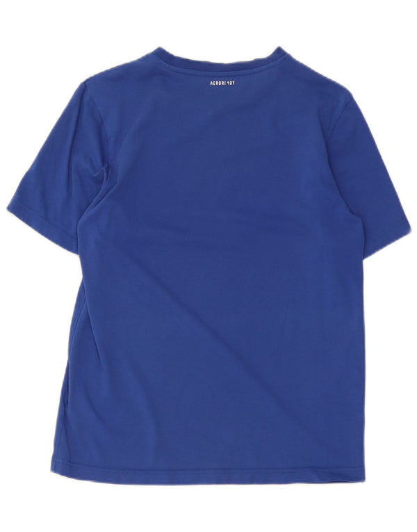 T-shirt grafica da tennis da uomo Adidas Top piccola in cotone blu