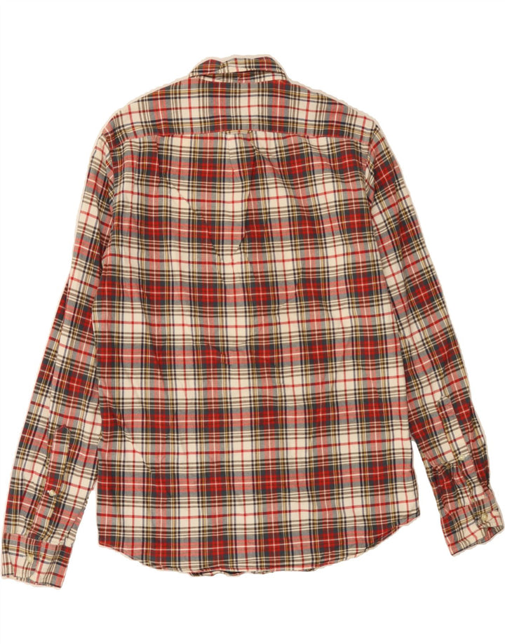 J. CREW Mens Slim Flannel Shirt Medium Red Check Cotton Vintage J. Crew and Second-Hand J. Crew from Messina Hembry 