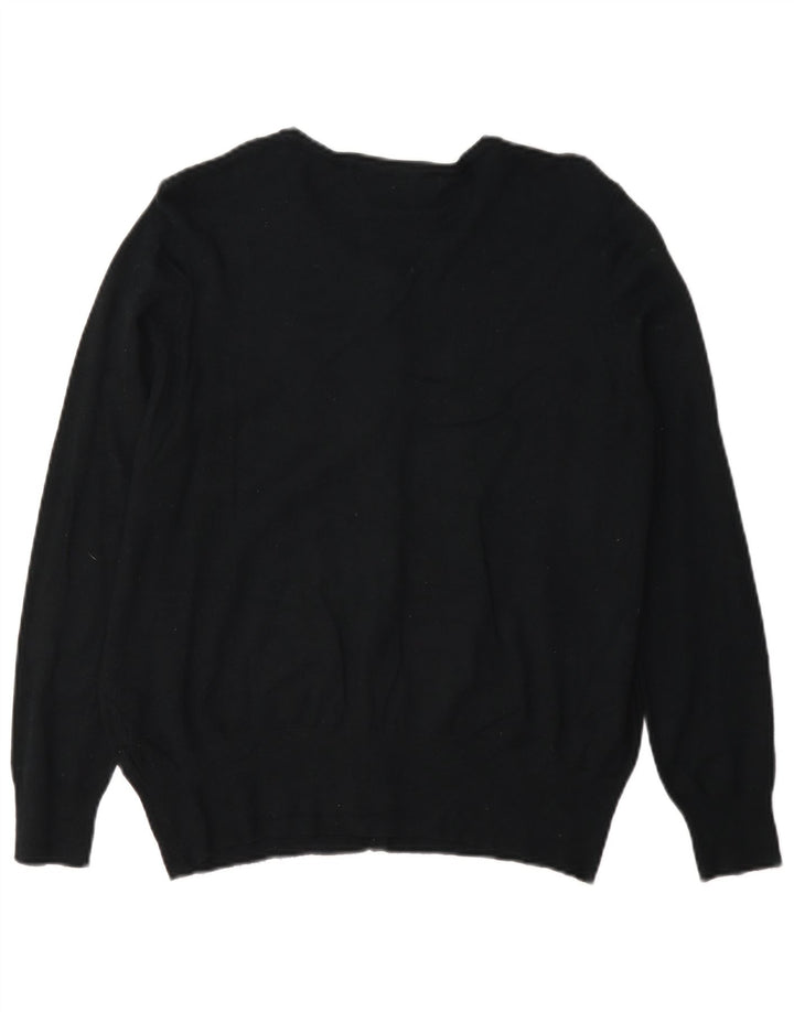 Maglione cardigan da donna Marks & Spencer UK 16 grande viscosa nera