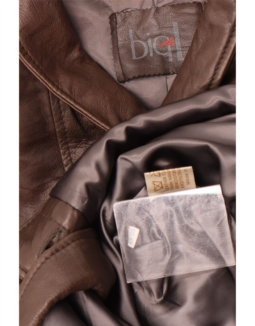 Cappotto in pelle vintage da uomo UK 38 in pelle marrone medio