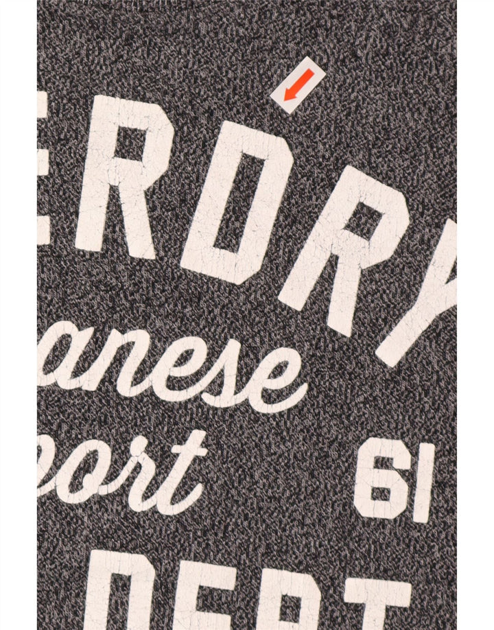 T-shirt grafica da uomo SUPERDRY Top in cotone screziato grigio medio
