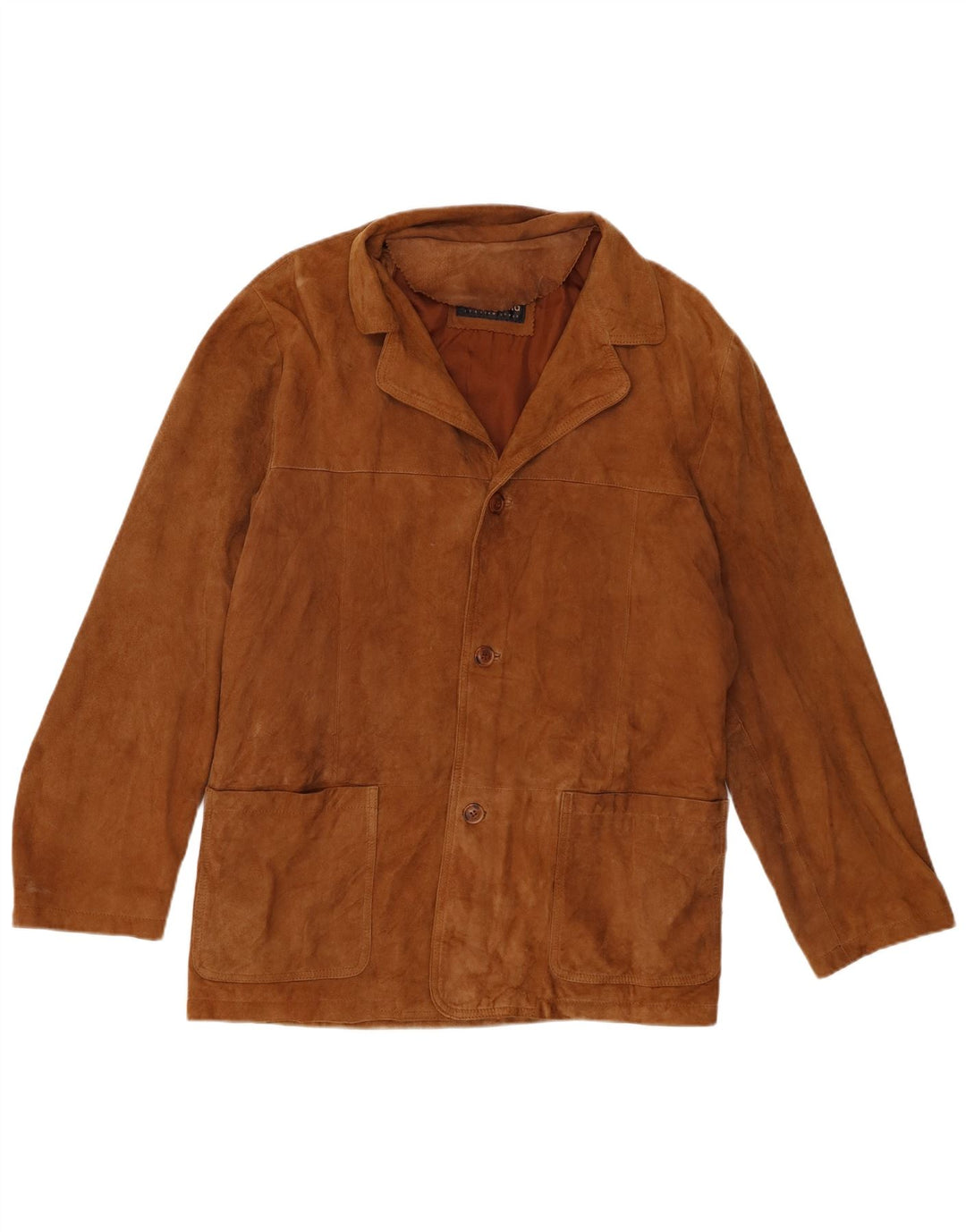 Giacca vintage in pelle scamosciata da uomo UK 38 in pelle marrone medio