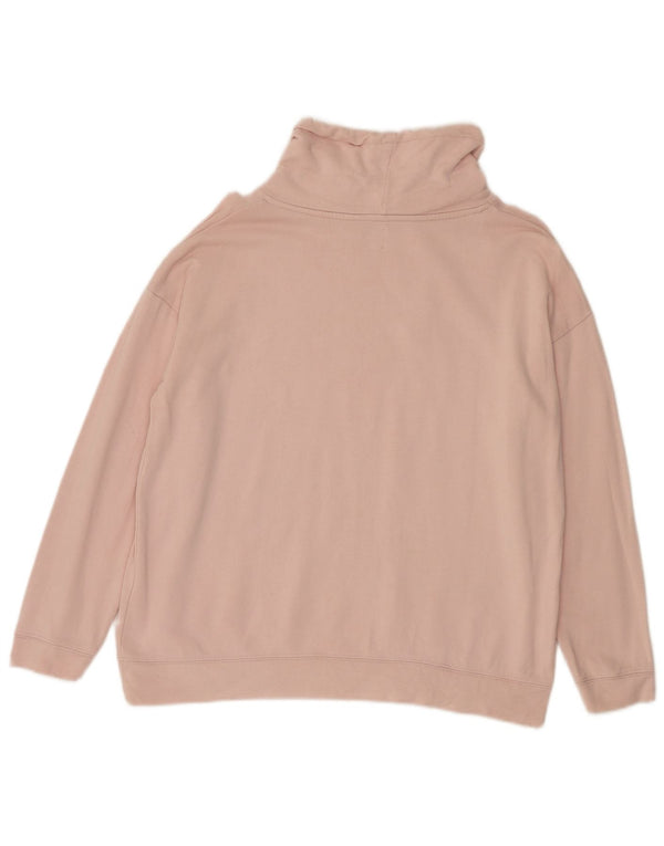 Felpa da donna con collo alto John Lewis UK 14 grande cotone rosa