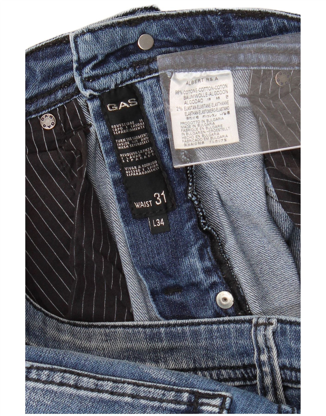 Jeans dritti da uomo GAS W31 L30 cotone blu