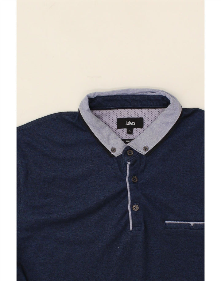 JULES Mens Polo Shirt XL Navy Blue Cotton Vintage Jules and Second-Hand Jules from Messina Hembry 