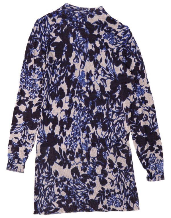Abito maglione da donna MARKS & SPENCER UK 14 Viscosa floreale blu grande