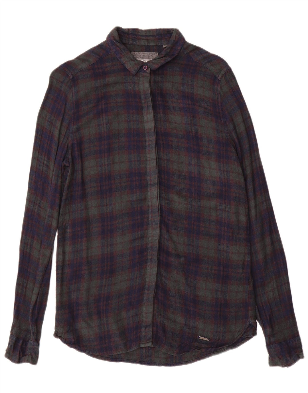 Camicia di flanella da donna Superdry UK 6 XS blu navy a quadri