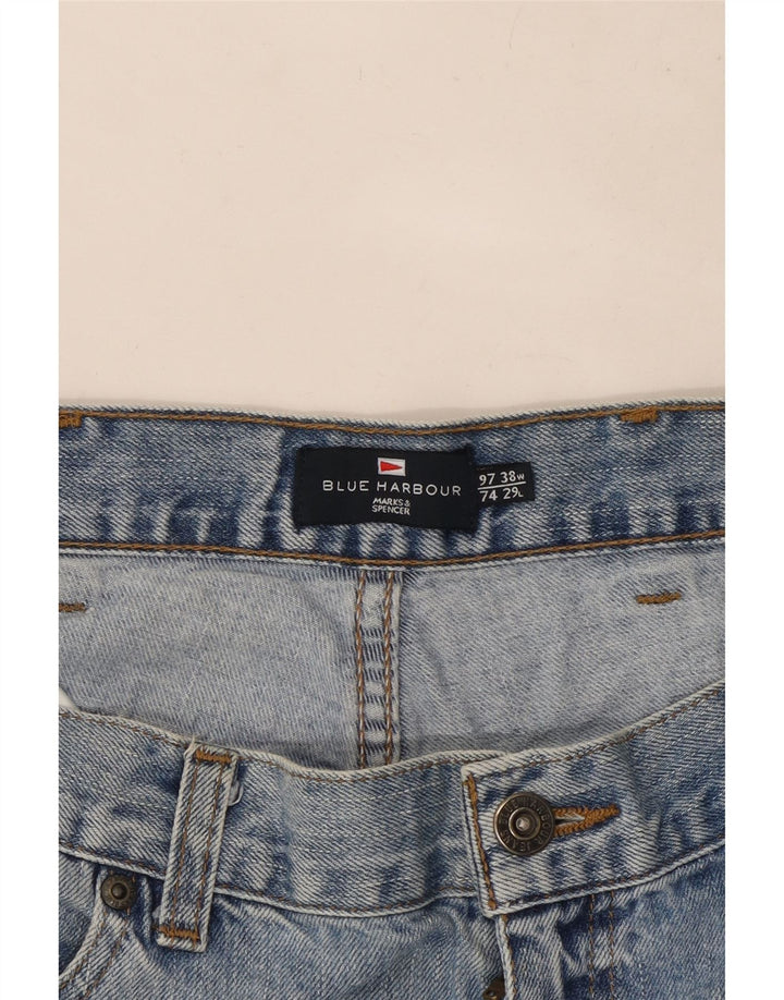 Jeans dritti da uomo Marks & Spencer W38 L29 cotone blu