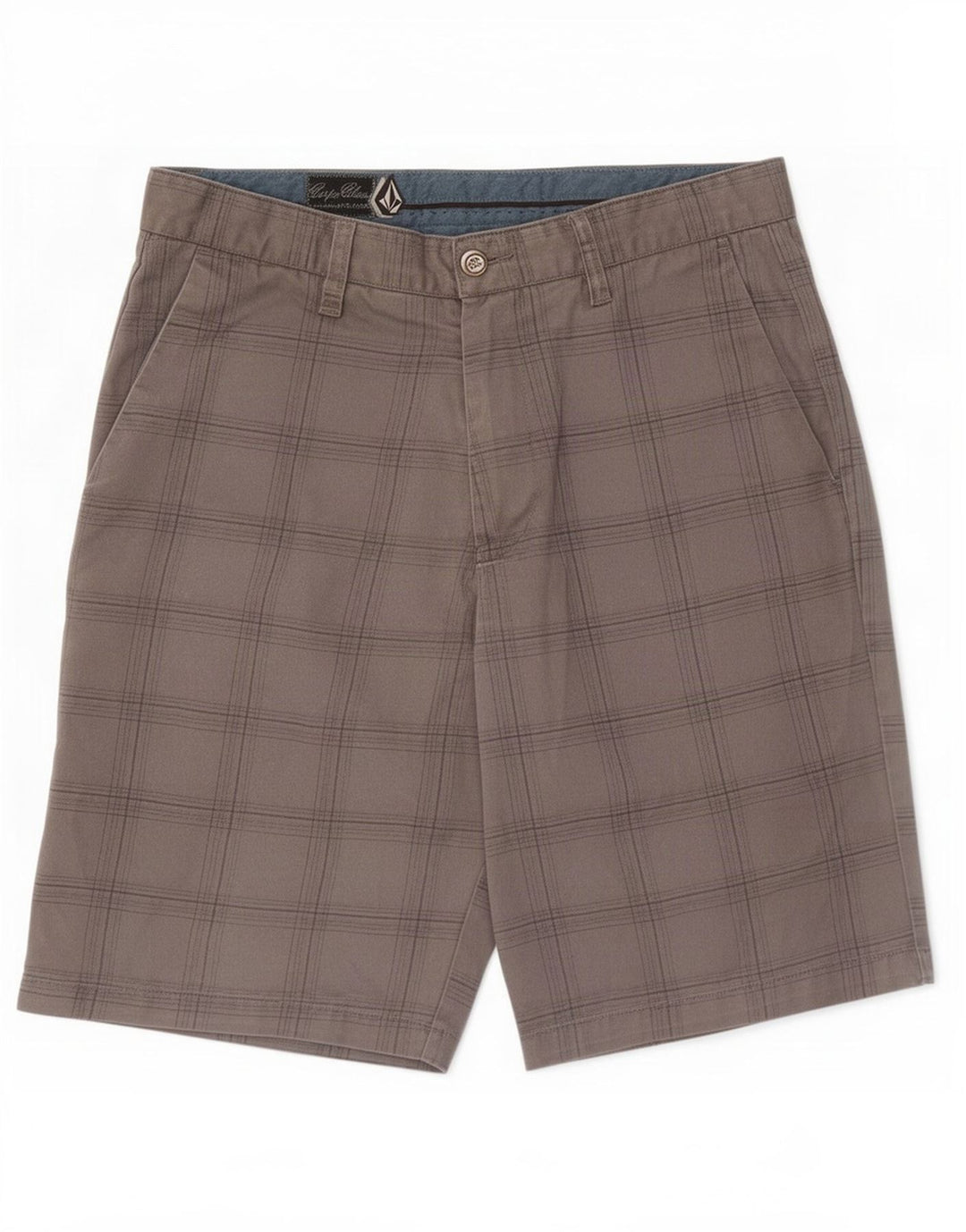 Pantaloncini chino da uomo Volcom medi W32 a quadri grigi