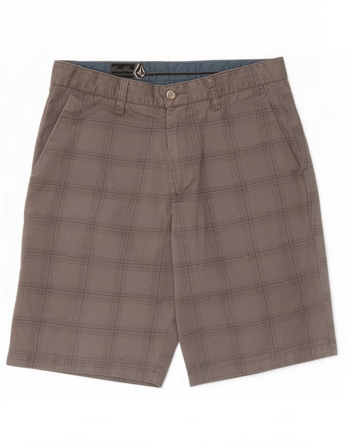 Pantaloncini chino da uomo Volcom medi W32 a quadri grigi