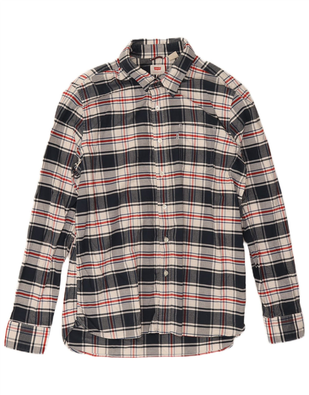 Camicia da uomo Levi's Large in cotone a quadri blu navy