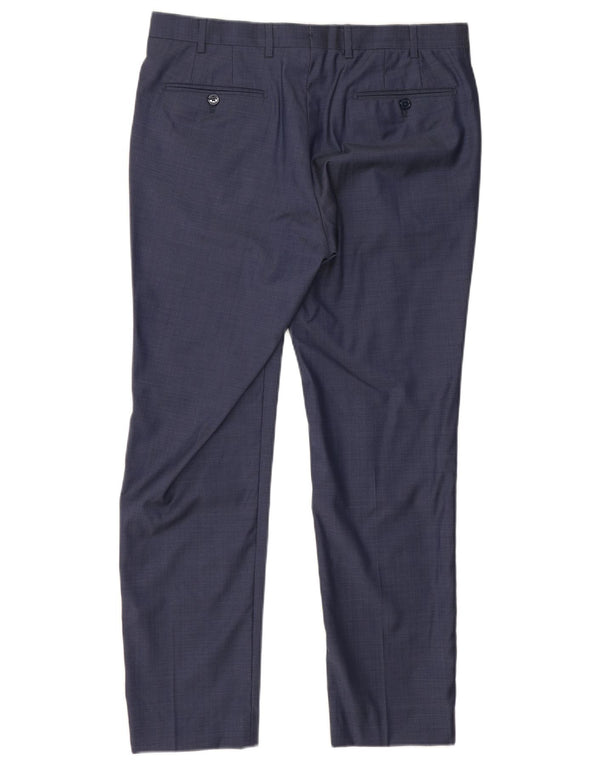 Pantaloni da abito slim da uomo Massimo Dutti EU 42 Large W32 L29 Cotone blu