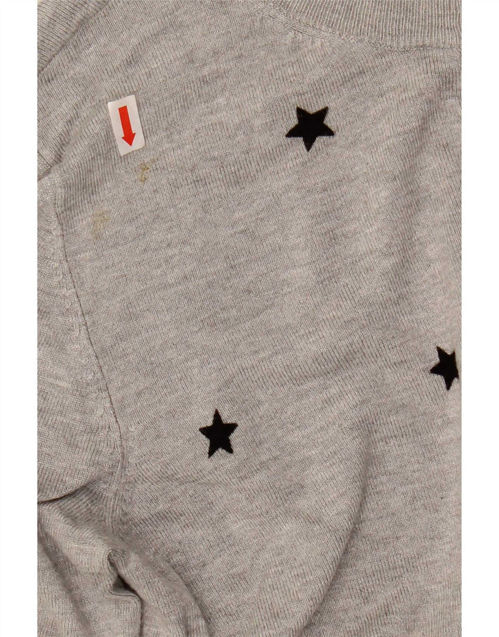 Maglione cardigan corto da donna Marks & Spencer UK 10 piccolo grigio