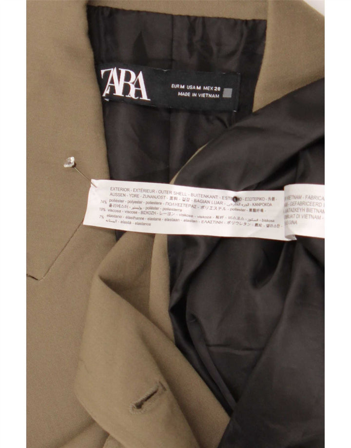 Giacca blazer doppiopetto da donna Zara UK 14 poliestere kaki medio