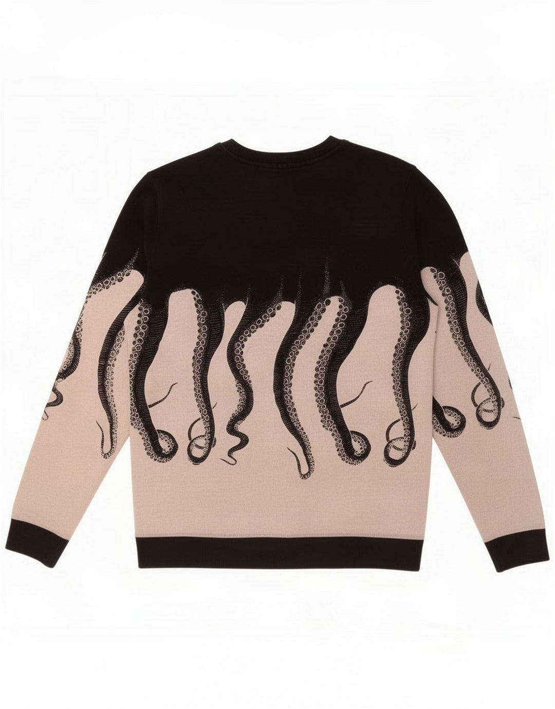 Octopus Felpa da uomo Maglione Medium Black Colourblock Cotton