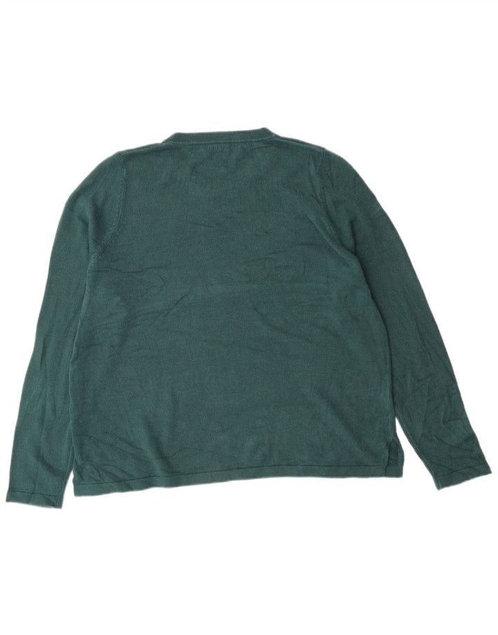 MARKS & SPENCER Maglione girocollo da donna UK 20 2XL Acrilico verde