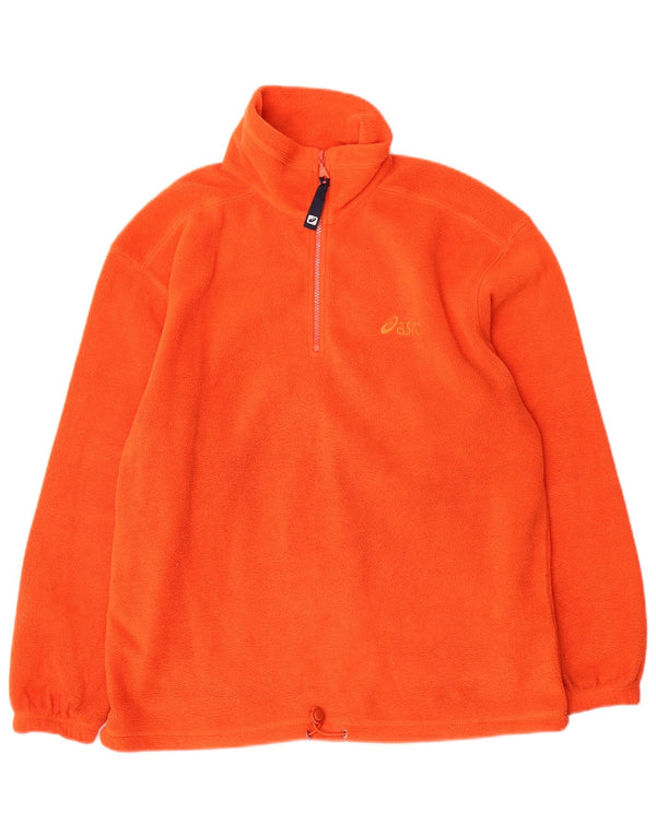 Maglione in pile da uomo Asics con zip e collo in poliestere arancione medio